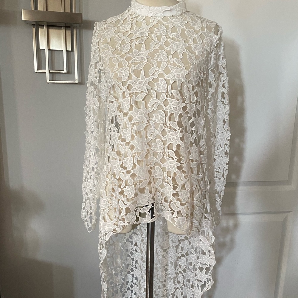 White Lace Eyelet Zimmerman Inspired High Low Top